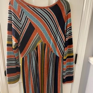 Multi-colored striped dress